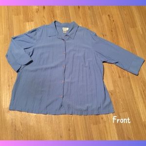 Coldwater Creek Blue Crinkle Shirt